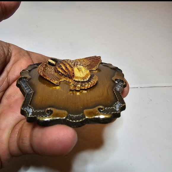 Vintgae Raintree Buckle & Jewelry Inc Quail Brass Unisex Belt Buckle Ornate - Picture 4 of 9